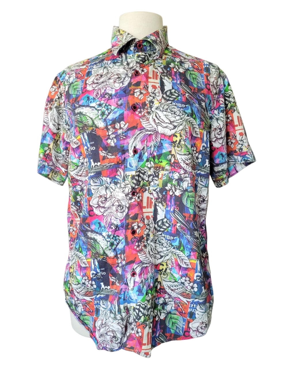 Robert Graham Hawaiian Shirt Short Sleeves Vibrant Multicolor Medium